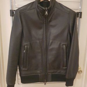 Orciani Dark Brown Leather Jacket (IT 46)